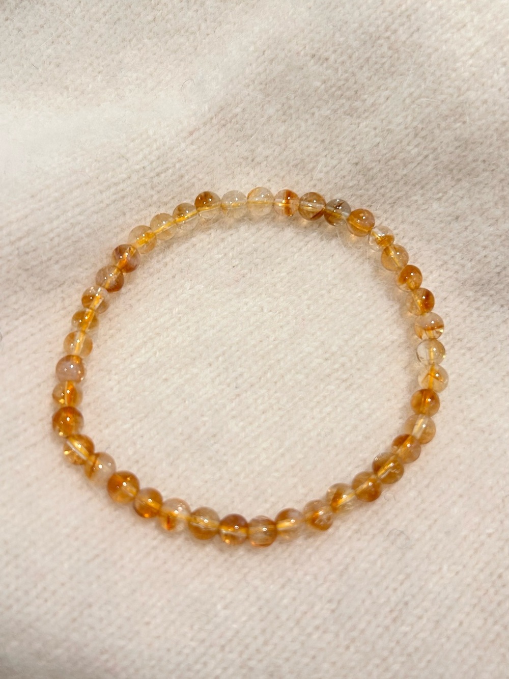 Natural Crystal Hand Made Golden Bead Stretch Bracelet